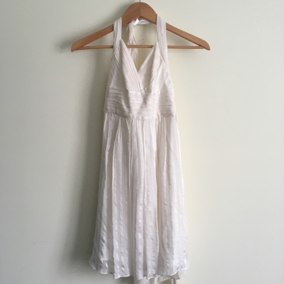 white silk halter dress